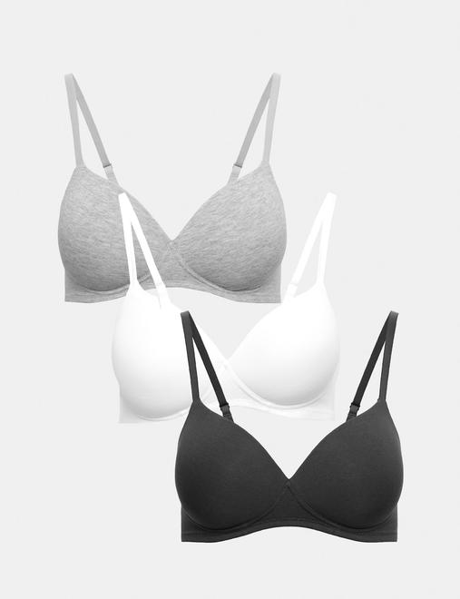 3pk Non Wired Full Cup T-Shirt Bras A-E