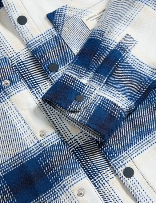 Cotton Rich Checked Hooded Shirt (6-16 Yrs)