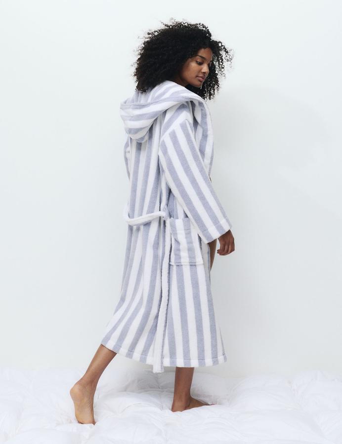 Pure Cotton Stripe Towelling Gown