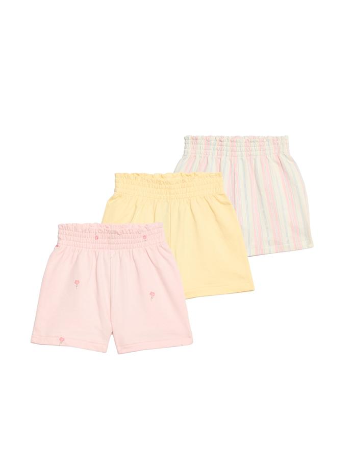 3 Pack Pure Cotton Multi Pattern Shorts (0-5 Yrs)
