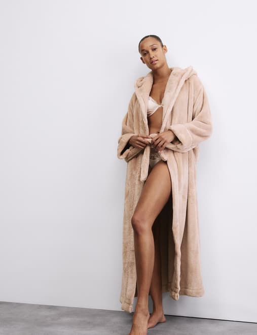 Fleece Hooded Dressing Gown