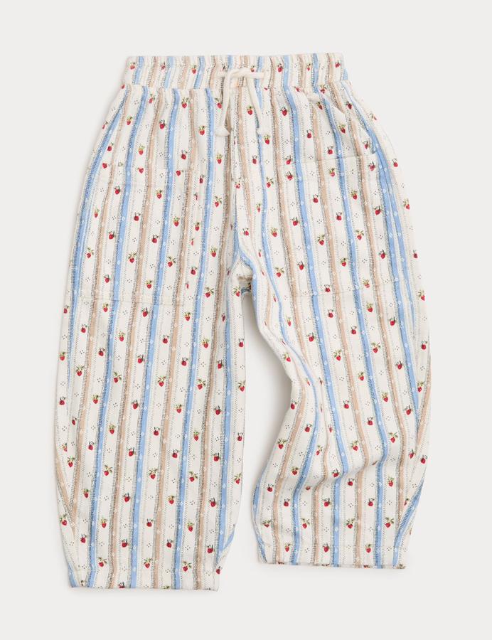Pure Cotton Patterned Barrel Leg Trousers (2-8 Yrs)