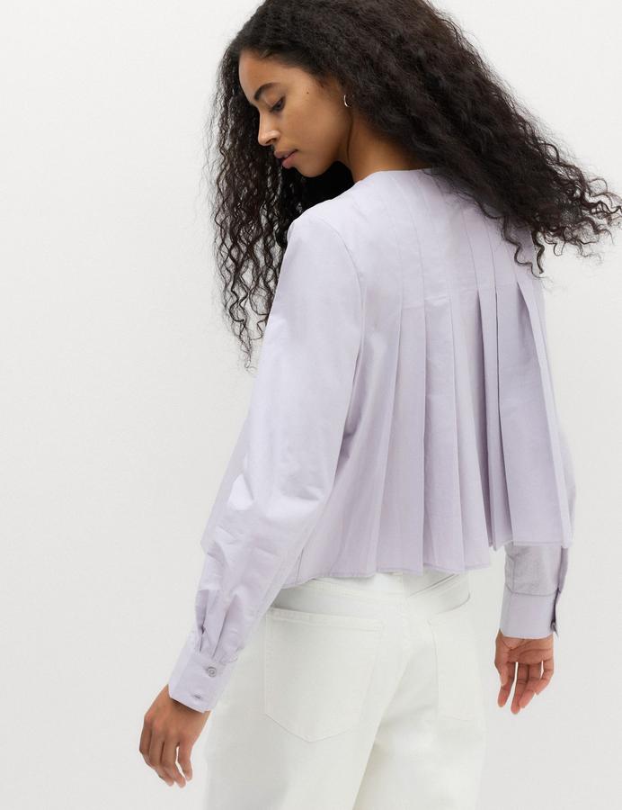 Pure Cotton Pleat Detail Blouse
