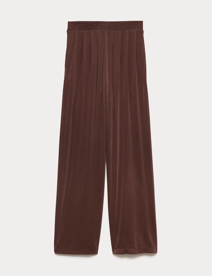 Modal Rich Pleated Wide Leg Joggers