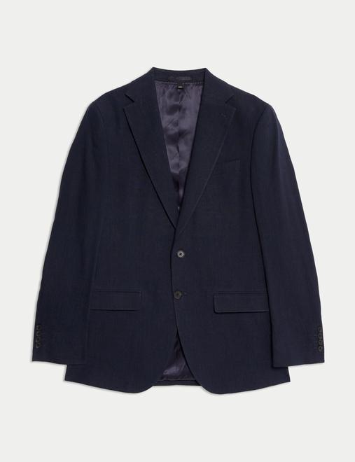 Tailored Fit Italian Performance Linen Blend Suit Jacket