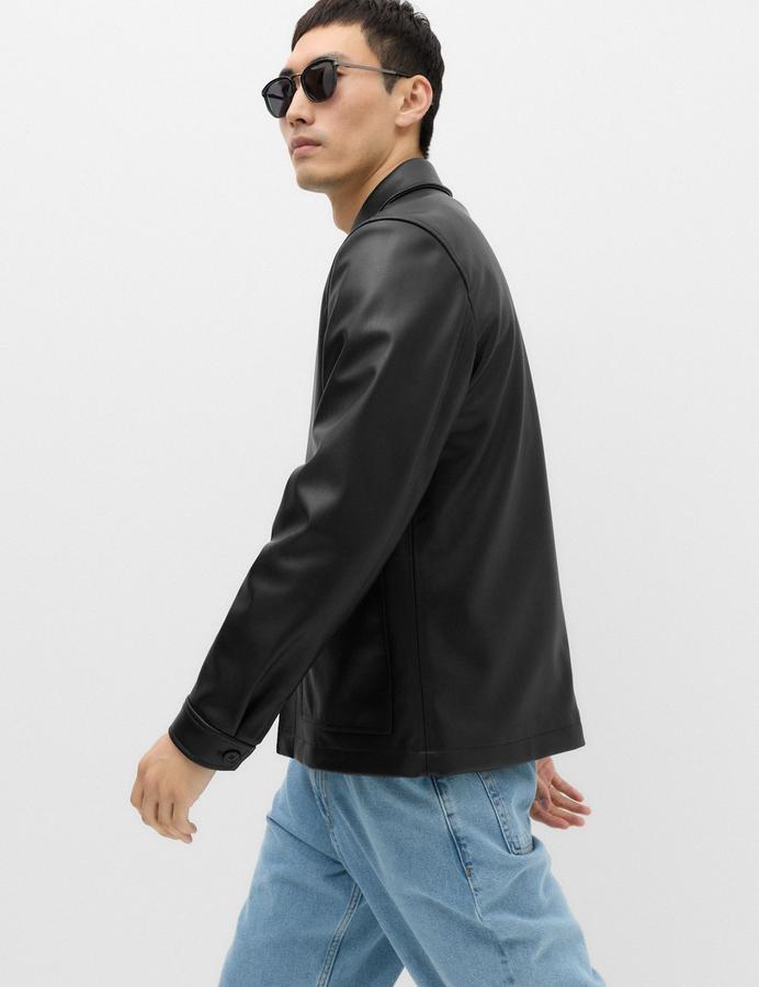 Faux Leather Chore Jacket