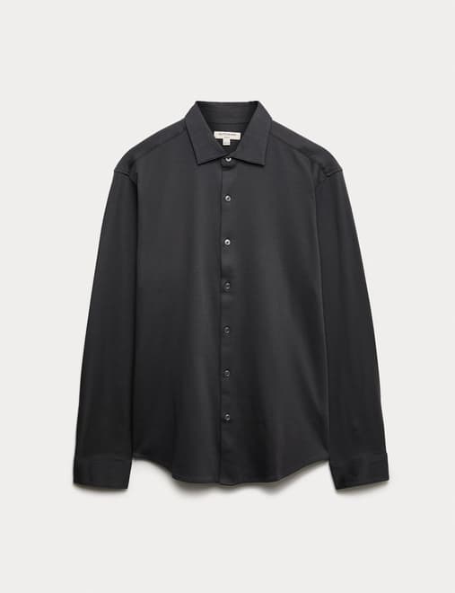 Regular Fit Easy Iron Pure Cotton Jersey Shirt