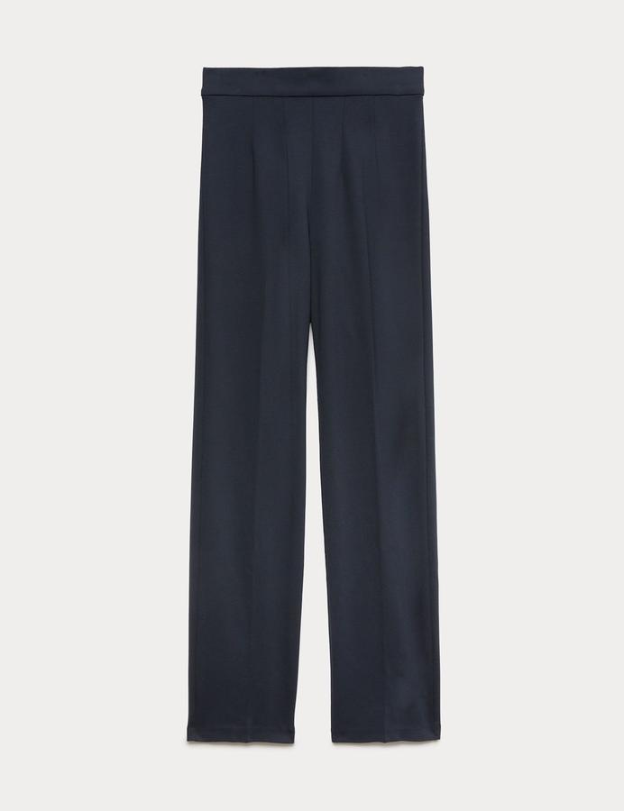 Jersey Straight Leg Trousers with Stretch