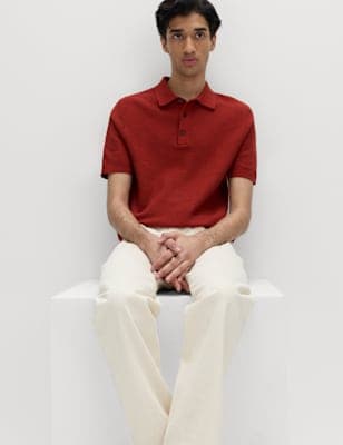 Cotton Rich Regular Fit Knitted Polo Shirt