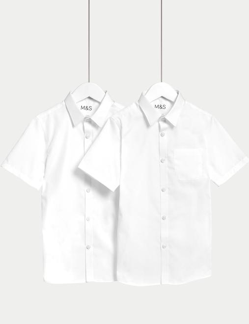 2 Pack Boys' Non-Iron School Shirts (2-18 Yrs)