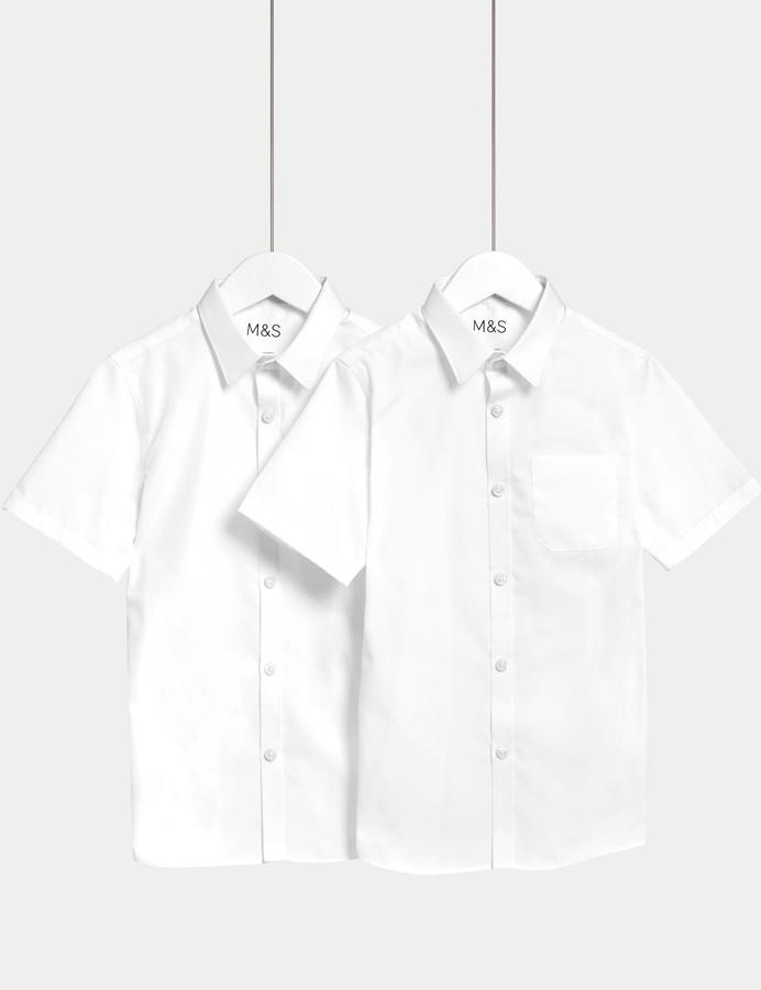 2 Pack Boys' Non-Iron School Shirts (2-18 Yrs)