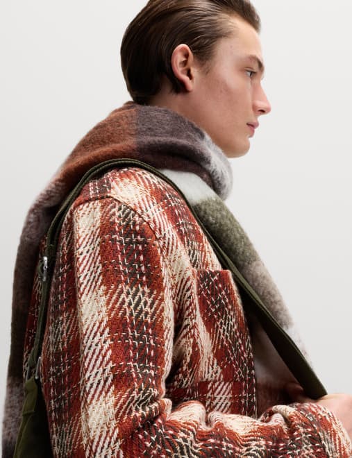 Regular Fit Pure Cotton Checked Overshirt