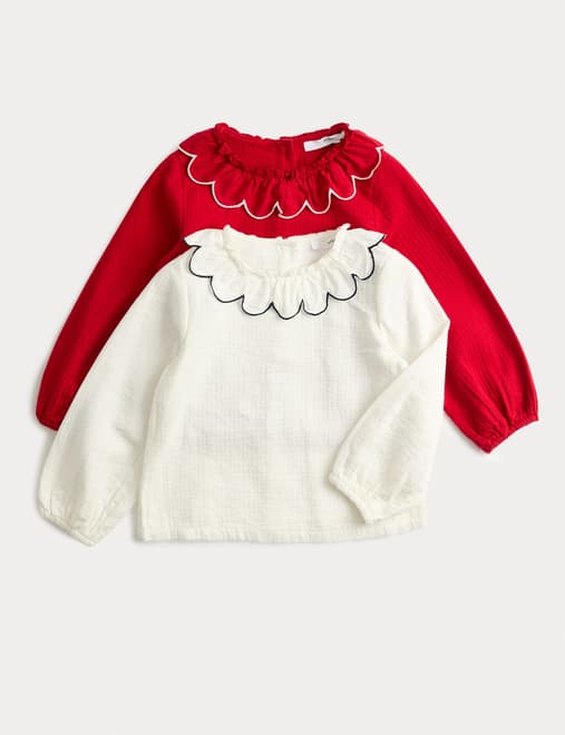 2pk Pure Cotton Tops (2-10 Yrs)