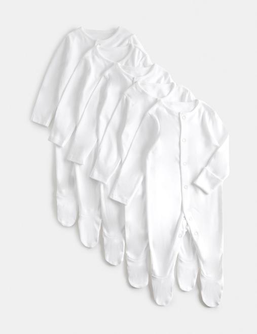 5 Pack Pure Cotton Sleepsuits (5lbs-3 Yrs)