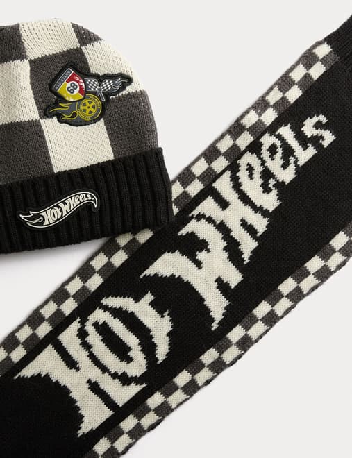 Kids' Hot Wheels™ Logo Hat, Scarf and Mitten Set (1-13 Yrs)