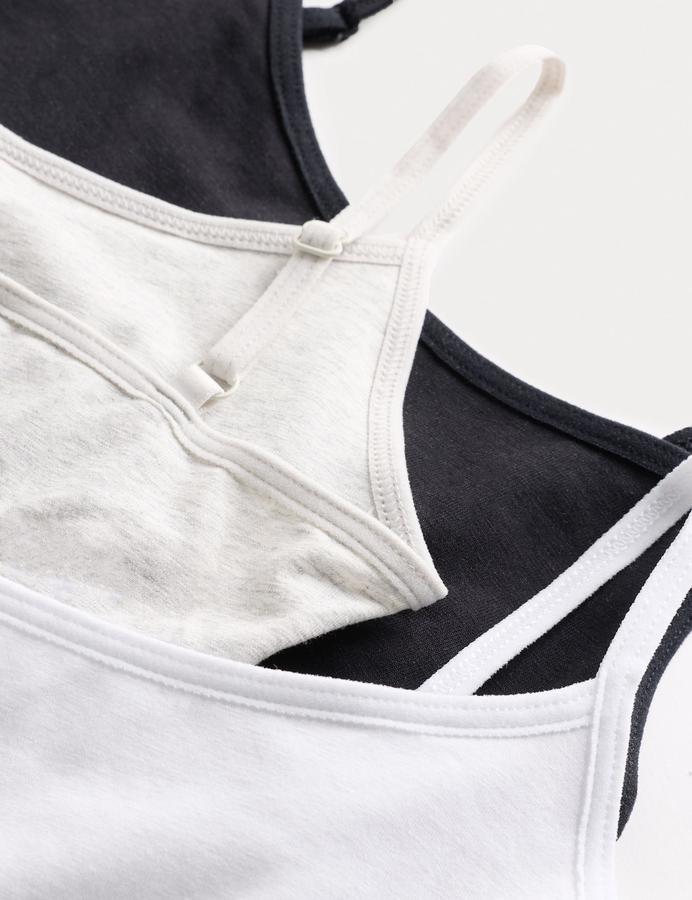 3 Pack Cotton with Stretch Crop Tops (6-16 Yrs)