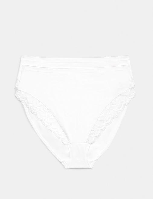 2pk Amelia Lace Cotton Rich Shaping Knickers