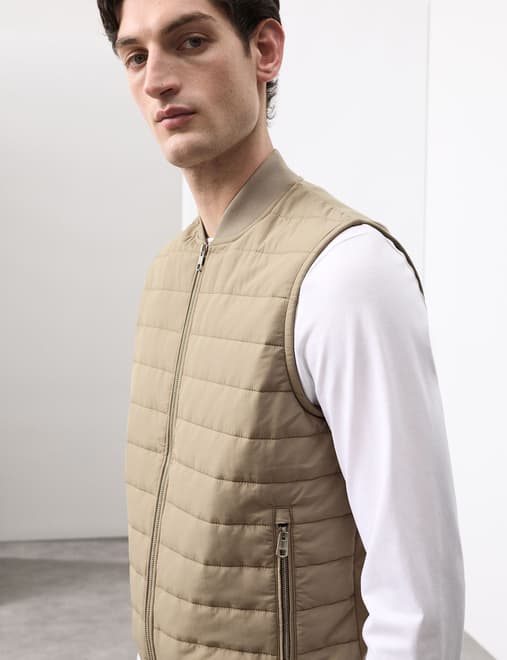 Cotton Rich Zip Up Quilted Gilet with Stormwear™