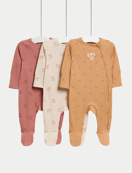 3pk Lion King™ Sleepsuits (7lbs - 3 Yrs)
