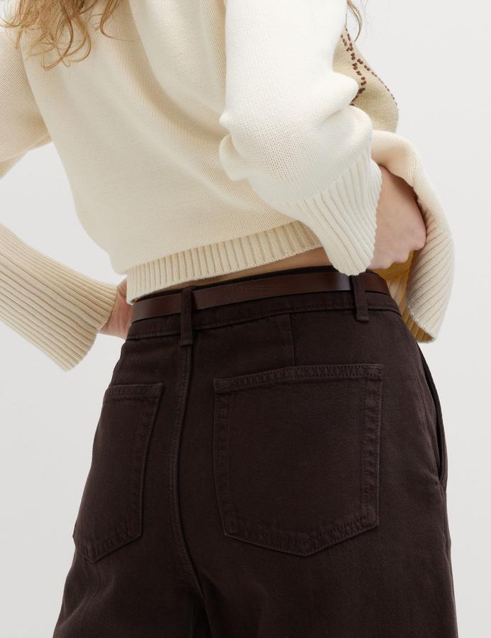Pure Cotton Crease Front Barrel Leg Trousers