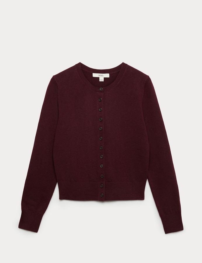 Air-Yarn Crew Neck Short Cardigan