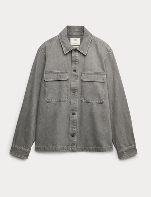Pure Cotton Denim Overshirt