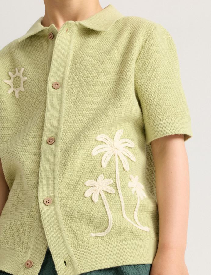 Pure Cotton Knitted Embroidered Polo Shirt (2-8 Yrs)