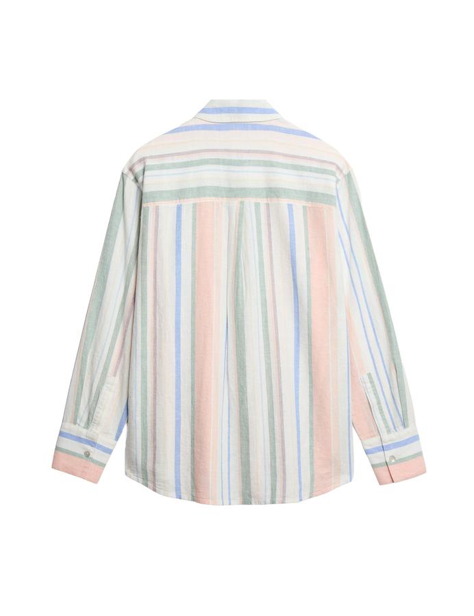 Linen Rich Striped Collared Shirt