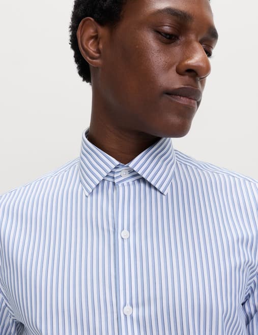 Regular Fit Easy Iron Pure Cotton Striped Shirt