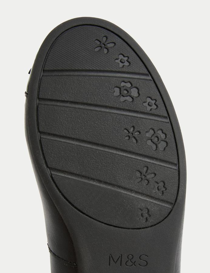 Kids' Leather Bow Ballet School Shoes (13 Small - 7 Large)