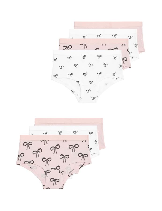 7 Pack Cotton with Stretch Bow Shorts (5-16 Yrs)