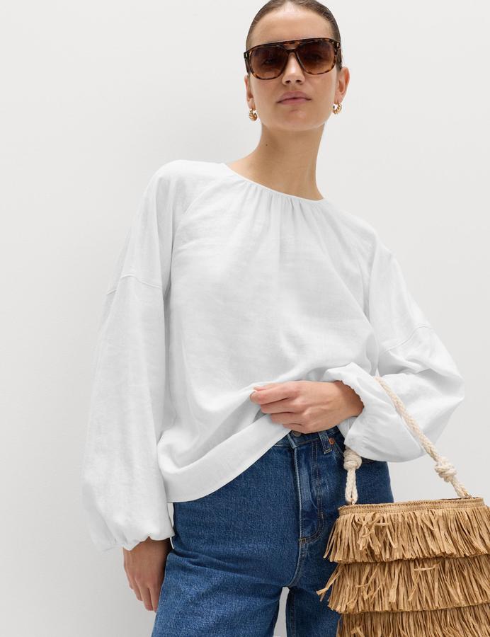 Linen Rich Lightweight Blouse