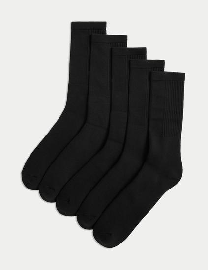 5 Pack Freshfeet™ Cotton Rich Cushioned Sports Socks