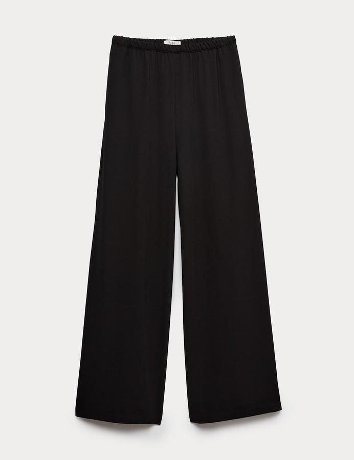 Crepe Elasticated Waist Wide Leg Trousers
