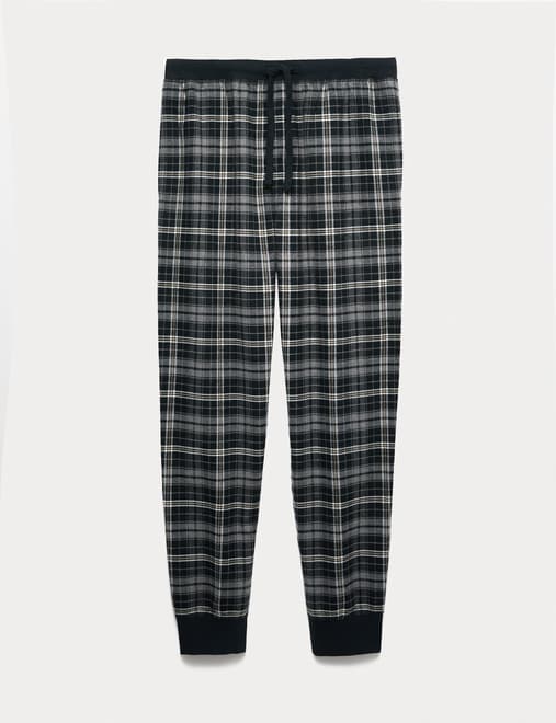 Brushed Cotton Checked Joggers