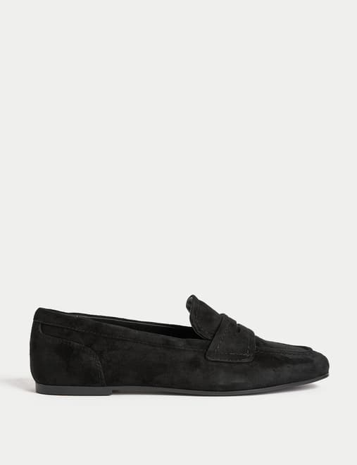 Suede Slip On Flat Loafers
