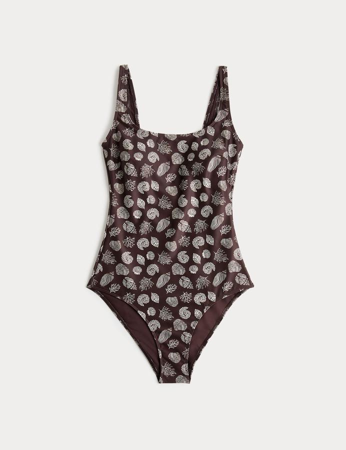 Printed Scoop Neck Swimsuit