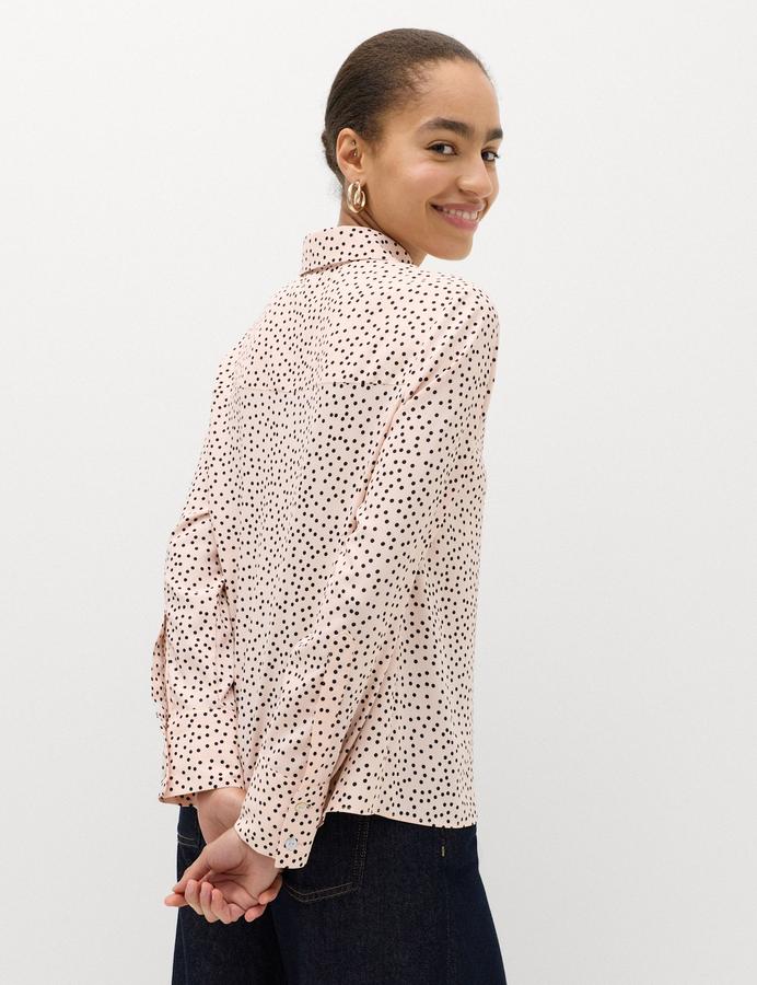 Polka Dot Printed Collared Shirt