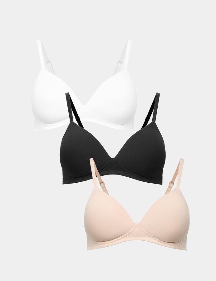 3 Pack Cotton Rich Non Wired Full Cup Bras A-E