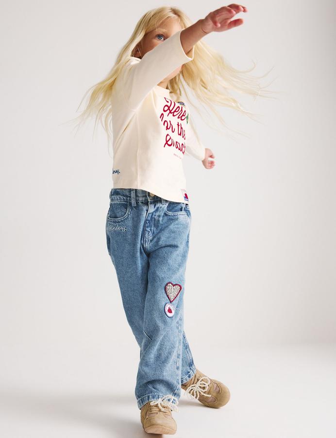 Denim Badge Barrel Leg Jeans (2-8 Yrs)
