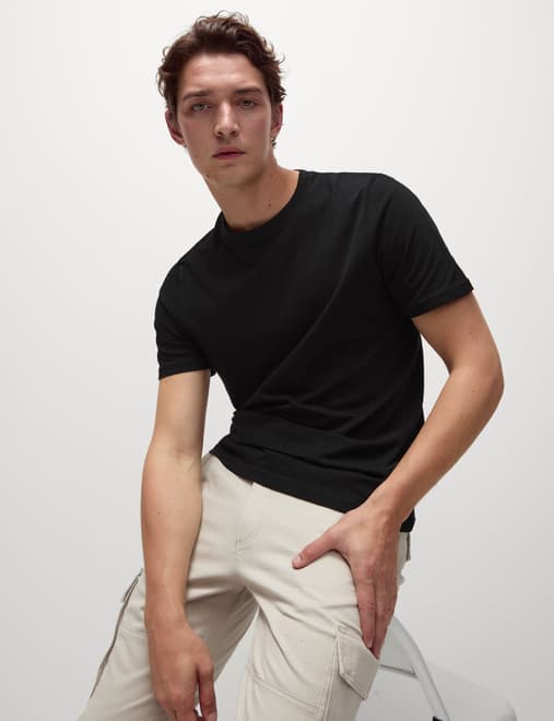 Pure Cotton Regular Fit Crew Neck T-Shirt