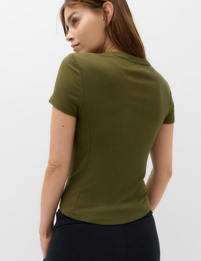 Modal Rich Rib Round Neck Fitted T-Shirt