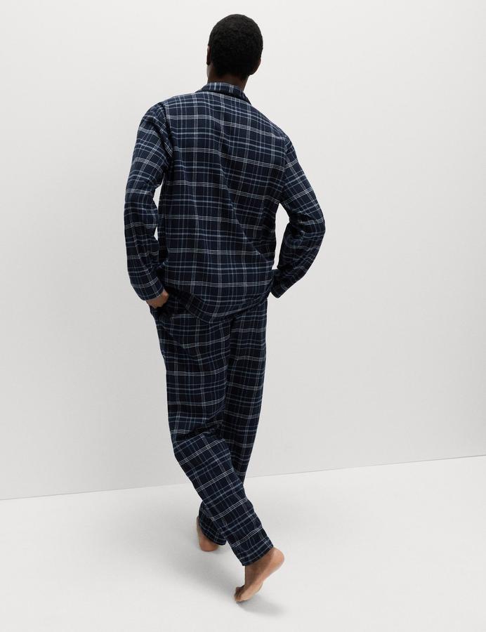 Pure Brushed Cotton Checked Pyjama Set