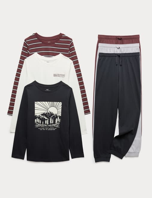 3pk Pure Cotton Graphic Pyjama Sets (6-16 Yrs)