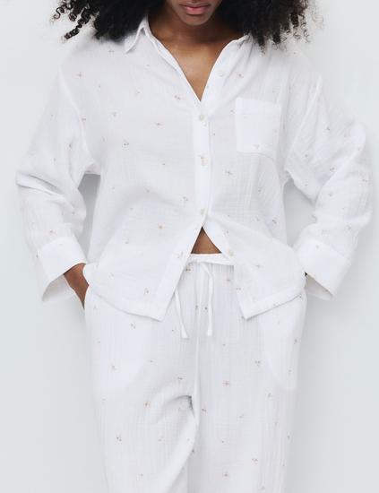 Pure Cotton Muslin Floral Pyjama Set