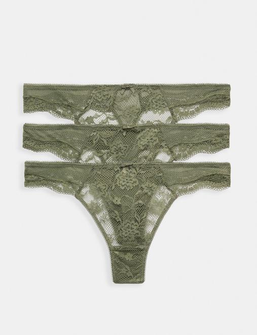 3pk Jasmine Lace Thongs