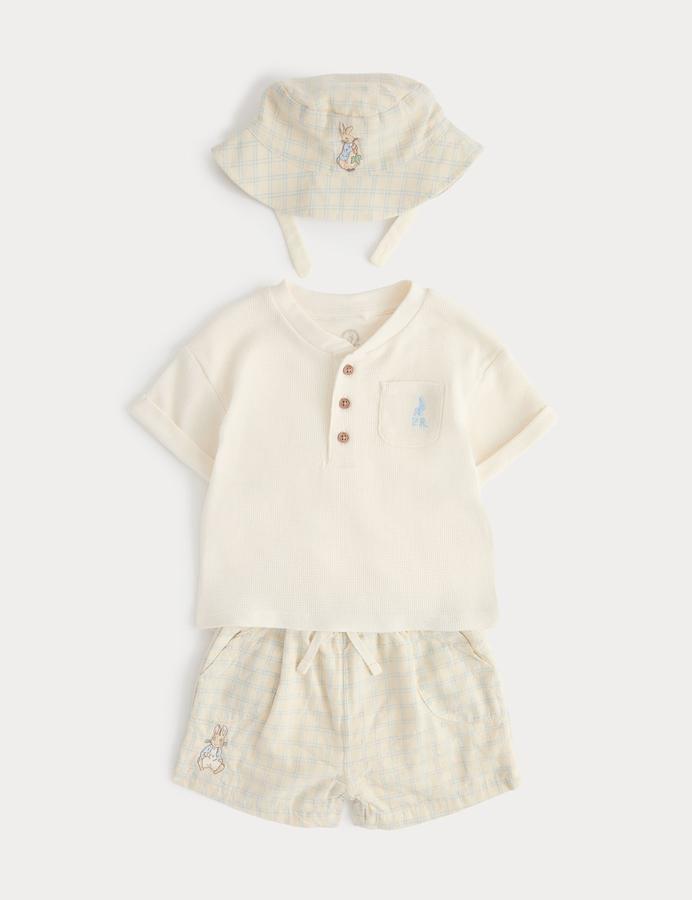 3 Piece Cotton Rich Peter Rabbit ™ Shorts Outfit (0-3 Yrs)