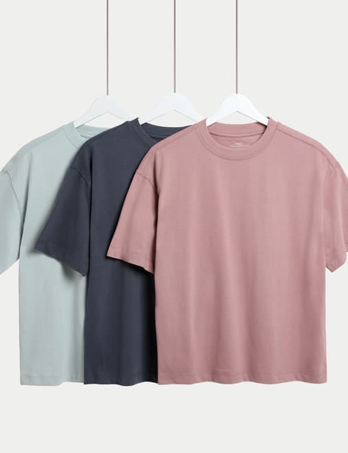 3pk Pure Cotton T-Shirts (6-16 Yrs)