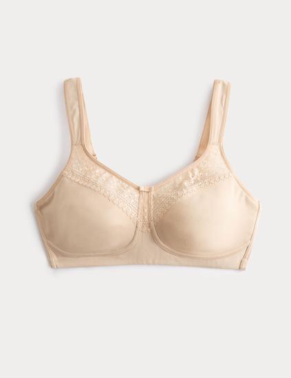 Cotton Blend & Lace Non Wired Total Support Bra B-H