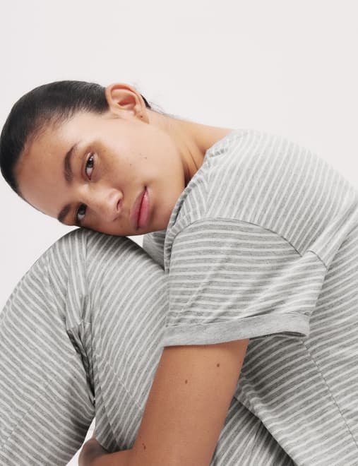 Cotton Rich Leaf Print Pyjama Set